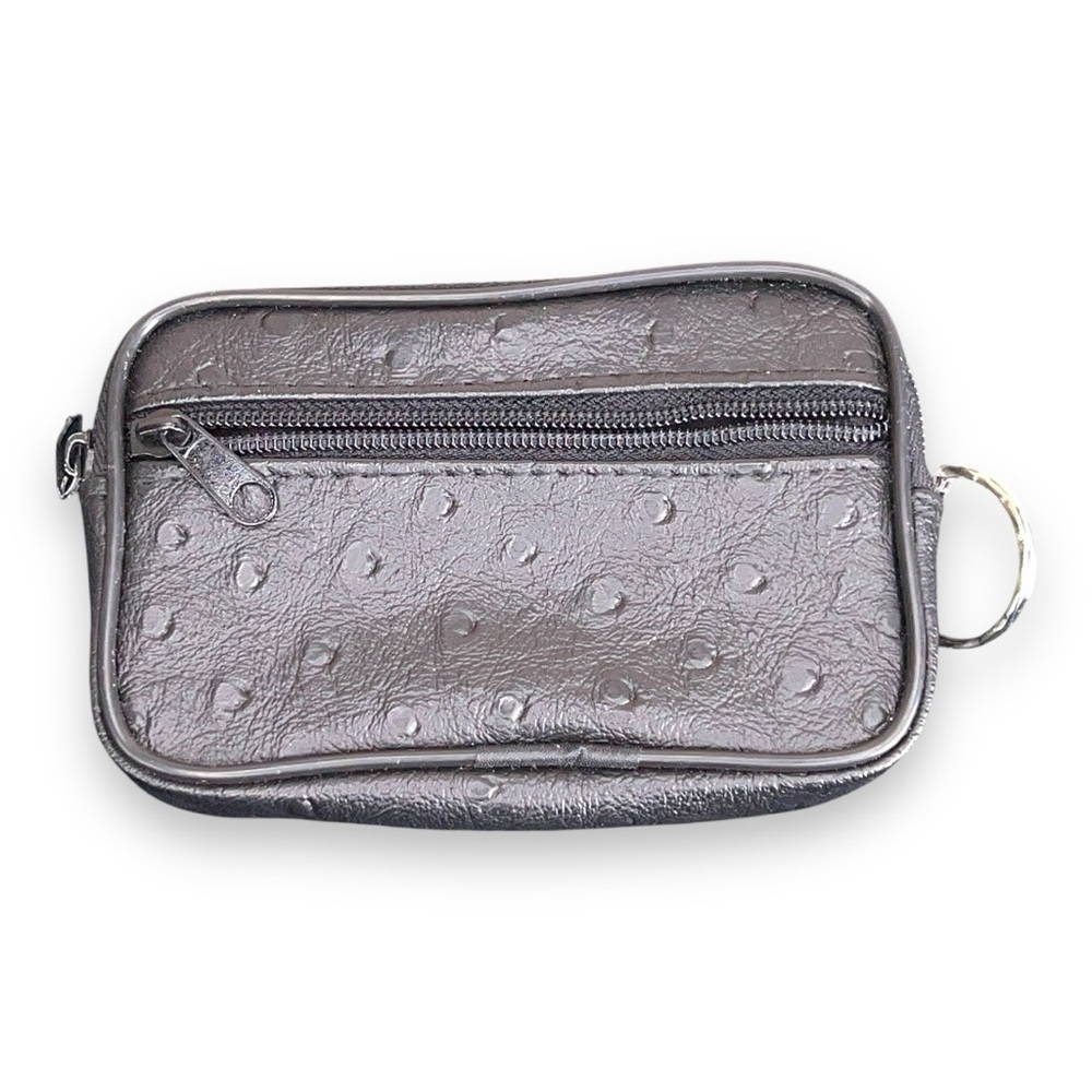 SMALL MINI CLASSIC BLACK FAUX LEATHER WOMENS TRAVEL WALLET COIN PURSE